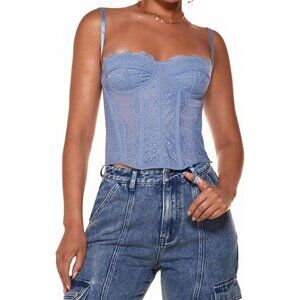 AISAIFO Lace Bustier Corset Tops for Women,blue corset,going out tops for women